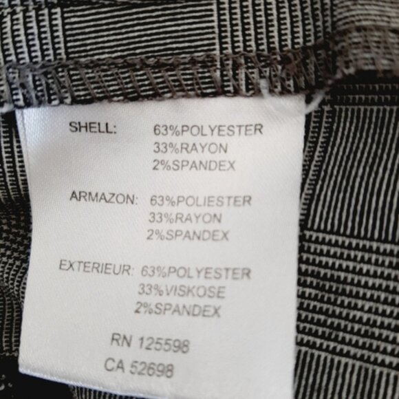 ELLEN TRACY Classic Plaid Glen Check Trousers Dress Pants Gray Sz 12 - Picture 9 of 9